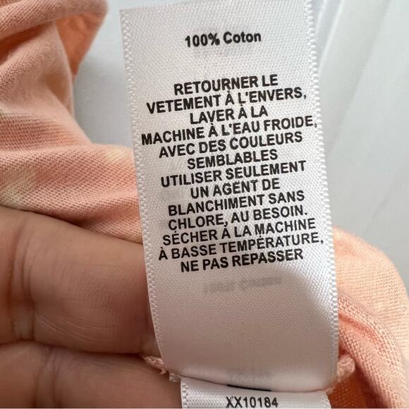 New Abound Peach Pink Dot Oversized Cropped Short SleeveTee Shirt Women's size S - Picture 5 of 5